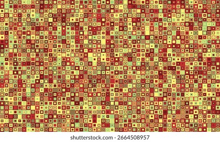 Fundo de mosaico abstrato com efeito de redemoinho sutil.  Tons terrosos quentes criam uma vibração calmante, retro, ideal para banners de site, texturas ou padrões.