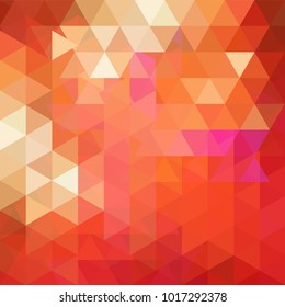 Abstract mosaic background. Triangle geometric background. Design elements. Vector illustration. Red, orange colors.