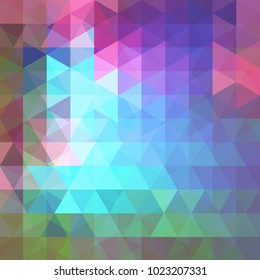 Abstract mosaic background. Triangle geometric background. Design elements. Vector illustration. Green, blue, pink, purple colors.