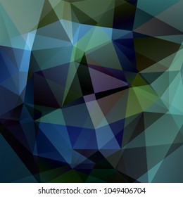 Abstract mosaic background. Triangle geometric background. Design elements. Vector illustration. Black, blue, green colors.