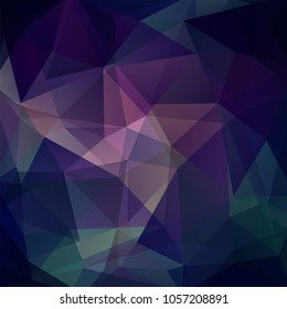 Abstract mosaic background. Triangle geometric background. Design elements. Vector illustration. Dark blue, purple colors.