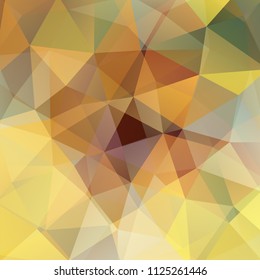 Abstract mosaic background. Triangle geometric background. Design elements. Vector illustration. Yellow, brown colors.