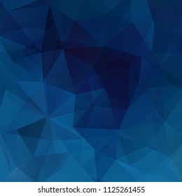 Abstract mosaic background. Triangle geometric background. Design elements. Vector illustration. Dark blue color.