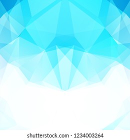 Abstract mosaic background. Triangle geometric background. Design elements. Vector illustration. Blue, white colors.