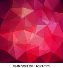 Abstract mosaic background. Triangle geometric background. Design elements. Vector illustration. Red, pink, purple colors.