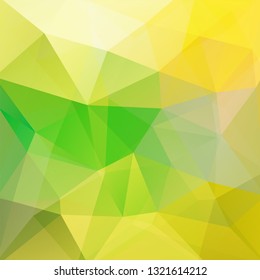 Abstract mosaic background. Triangle geometric background. Design elements. Vector illustration. Yellow, green colors.