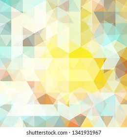 Abstract mosaic background. Triangle geometric background. Design elements. Vector illustration. Pastel blue, yellow, white colors.