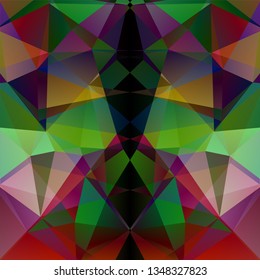 Abstract mosaic background. Triangle geometric background. Design elements. Vector illustration. Green, black, purple colors.