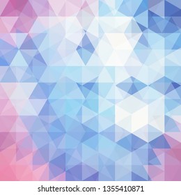 Abstract mosaic background. Triangle geometric background. Design elements. Vector illustration. Blue, pink colors.