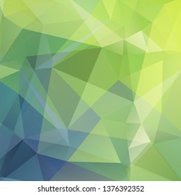 Abstract mosaic background. Triangle geometric background. Design elements. Vector illustration. Green, blue colors.