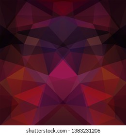 Abstract mosaic background. Triangle geometric background. Design elements. Vector illustration. Red, purple brown colors.