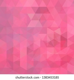 Abstract mosaic background. Triangle geometric background. Design elements. Vector illustration. pastel pink color.