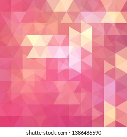 Abstract mosaic background. Triangle geometric background. Design elements. Vector illustration. Pink, yellow colors.