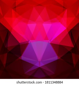 Abstract mosaic background. Triangle geometric background. Design elements. Vector illustration. Red, pink colors