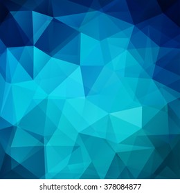 Abstract mosaic background. Triangle geometric background. Design elements. Vector illustration. Blue color.