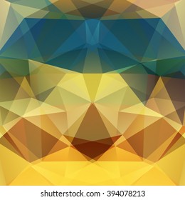 Resumen del fondo del mosaico.  Fondo geométrico triangular. Elementos de diseño. Ilustración vectorial. Amarillo, beige, marrón, azul. 