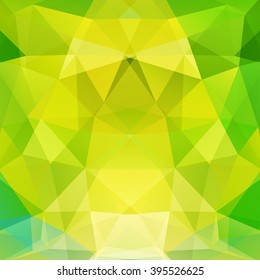 Abstract mosaic background.  Triangle geometric background. Design elements. Vector illustration. Yellow, green colors. 