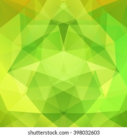 Resumen del fondo del mosaico.  Fondo geométrico triangular. Elementos de diseño. Ilustración vectorial. Colores verdes y amarillos. 