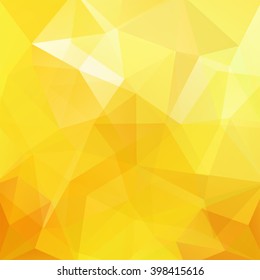 Abstract mosaic background. Triangle geometric background. Design elements. Vector illustration. Yellow, orange colors. 