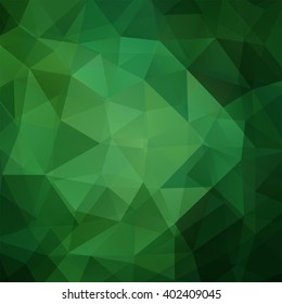 Abstract mosaic background. Triangle geometric background. Design elements. Vector illustration. Green color. 