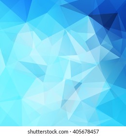 Abstract mosaic background. Triangle geometric background. Design elements. Vector illustration. Blue color. 
