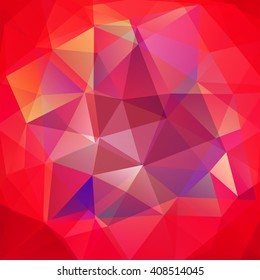 Abstract mosaic background. Triangle geometric background. Design elements. Vector illustration. Red, purple colors. 