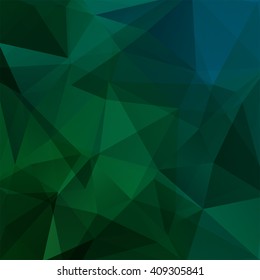 Abstract mosaic background. Triangle geometric background. Design elements. Vector illustration. Green color. 