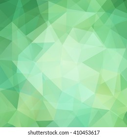 Abstract mosaic background. Triangle geometric background. Design elements. Vector illustration. Green color. 