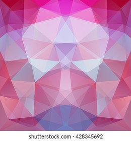 Abstract mosaic background.  Triangle geometric background. Design elements. Vector illustration. Pink, purple, blue colors. 