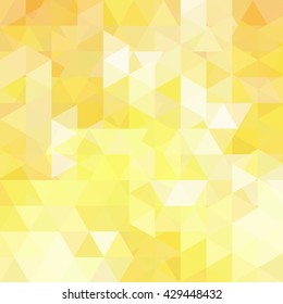 Abstract mosaic background.  Triangle geometric background. Design elements. Vector illustration. Yellow, white colors. 