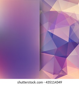 Abstract mosaic background.  Triangle geometric backdrop. Design elements. Vector illustration. Pink, purple, violet colors. 