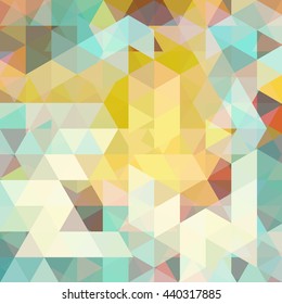 Abstract mosaic background.  Triangle geometric backdrop. Design elements. Vector illustration. Yellow, white, light, green colors. 
