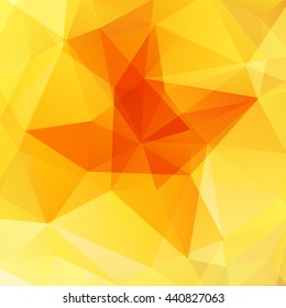 Abstract mosaic background. Triangle geometric backdrop. Design elements. Vector illustration. Yellow, orange colors. 