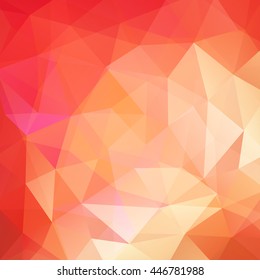 Abstract mosaic background. Triangle geometric background. Design elements. Vector illustration. Red, orange colors. 