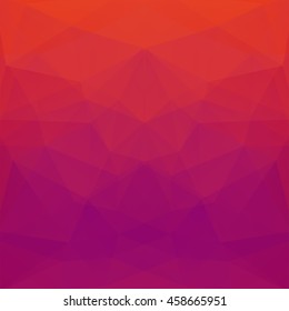 Abstract mosaic background.  Triangle geometric background. Design elements. Vector illustration. Red, orange, purple colors. 