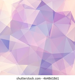 Abstract mosaic background. Triangle geometric background. Design elements. Vector illustration. Pink, white colors. 