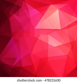 Abstract mosaic background. Triangle geometric background. Design elements. Vector illustration. Pink, red colors