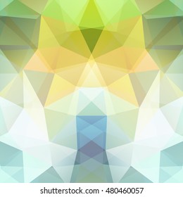 Abstract mosaic background.  Triangle geometric background. Design elements. Vector illustration. Yellow, white, blue colors. 