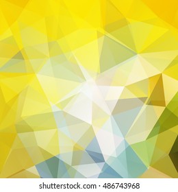Abstract mosaic background. Triangle geometric background. Design elements. Vector illustration. Yellow, white, blue colors