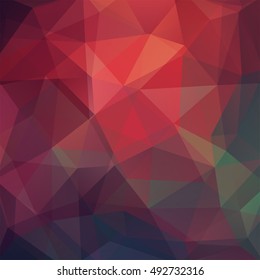Abstract mosaic background. Triangle geometric background. Design elements. Vector illustration. Red, green, brown colors