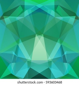 Abstract mosaic background.  Triangle geometric background. Design elements. Vector illustration. Green, blue colors. 