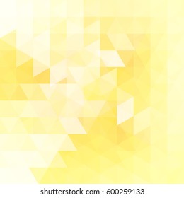 Abstract mosaic background.  Triangle geometric background. Design elements. Vector illustration. Yellow, white colors. 