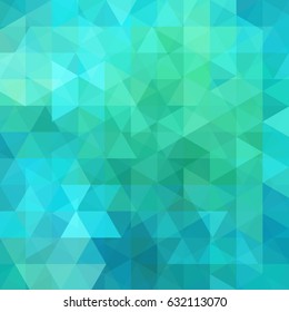 Abstract mosaic background. Triangle geometric background. Design elements. Vector illustration. blue, green colors.