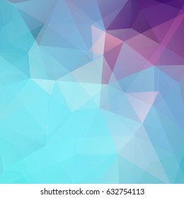 Abstract mosaic background. Triangle geometric background. Design elements. Vector illustration. Blue, purple colors.