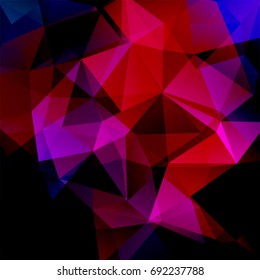 Abstract mosaic background. Triangle geometric background. Design elements. Vector illustration. Red, black, purple colors.