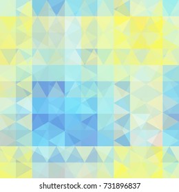 Abstract mosaic background. Triangle geometric background. Design elements. Vector illustration. Yellow, blue colors.