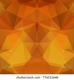 Abstract mosaic background. Triangle geometric background. Design elements. Vector illustration. Yellow, orange colors.
