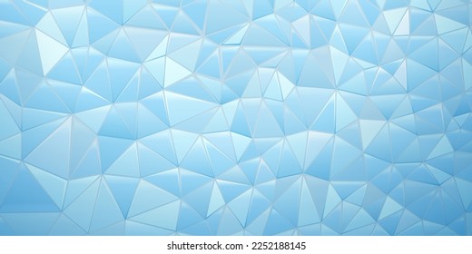 Abstract mosaic background of triangle plates in light blue colors