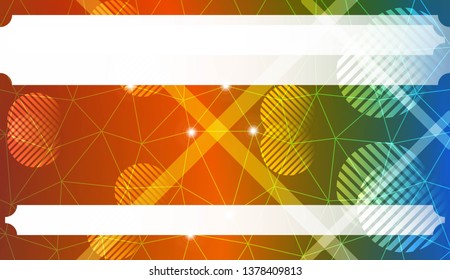 Abstract mosaic background with triangles, line, circle, space for text. Template for your banner. Vector illustration. Creative gradient color