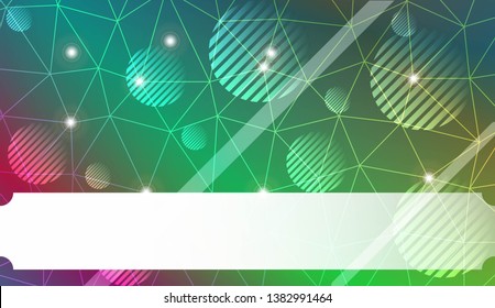 Abstract mosaic background with triangles, line, circle, space for text. Template for your banner. Vector illustration. Creative gradient color